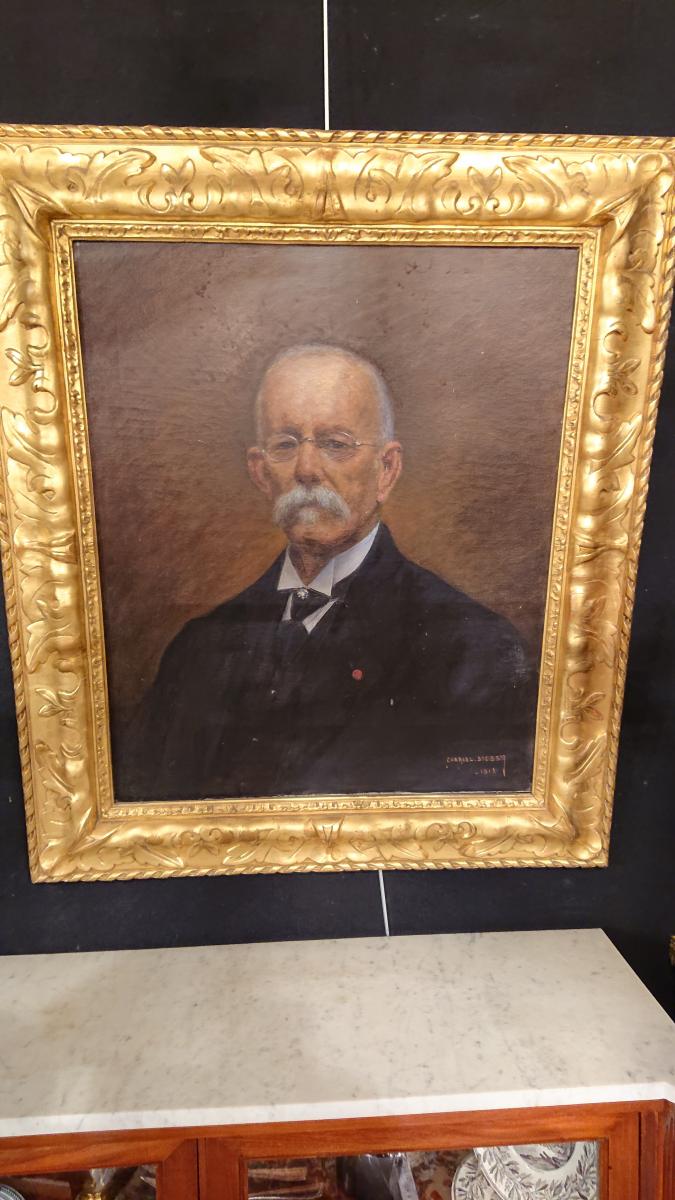 "gabriel Bessy 1913" Oil On Canvas "wearing Man"-photo-2