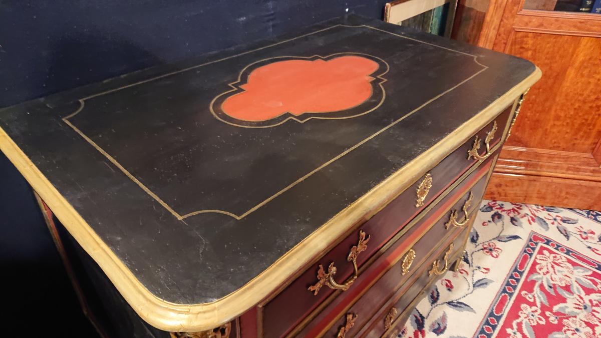 18th Century Polychrome Chest Of Drawers "louis XIV" - Walnut-photo-2