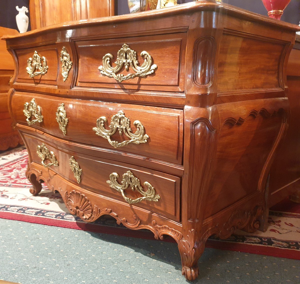 Commode de port " BORDELAISE " époque XVIIIème. Acajou de Cuba-photo-2