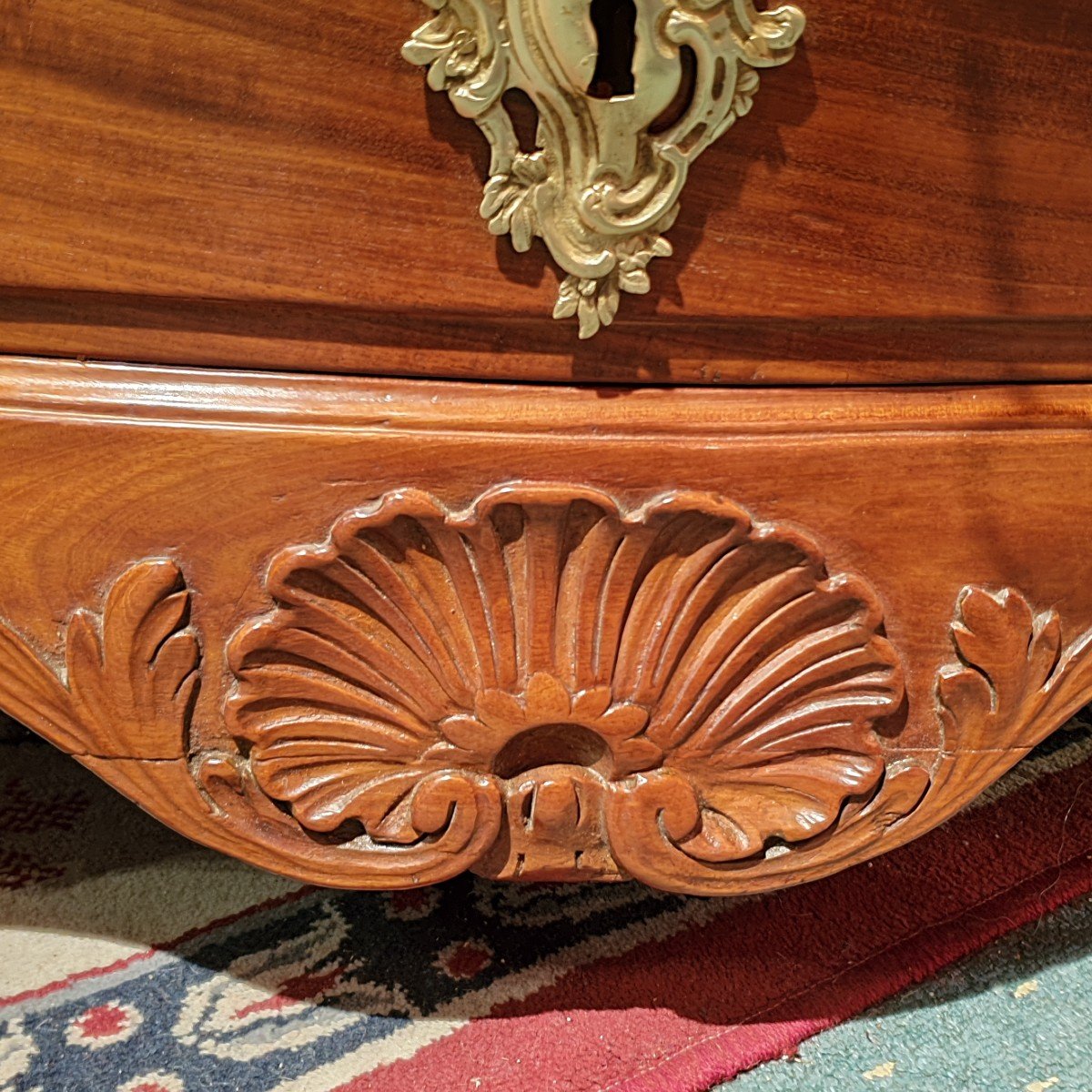 Commode de port " BORDELAISE " époque XVIIIème. Acajou de Cuba-photo-6