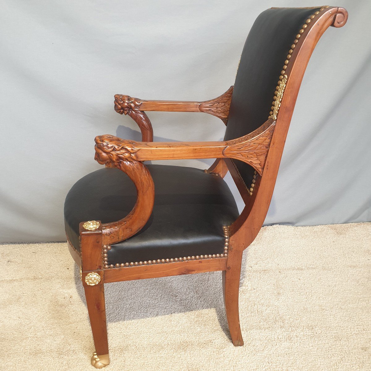 19th Century Officer's Armchair, -photo-4