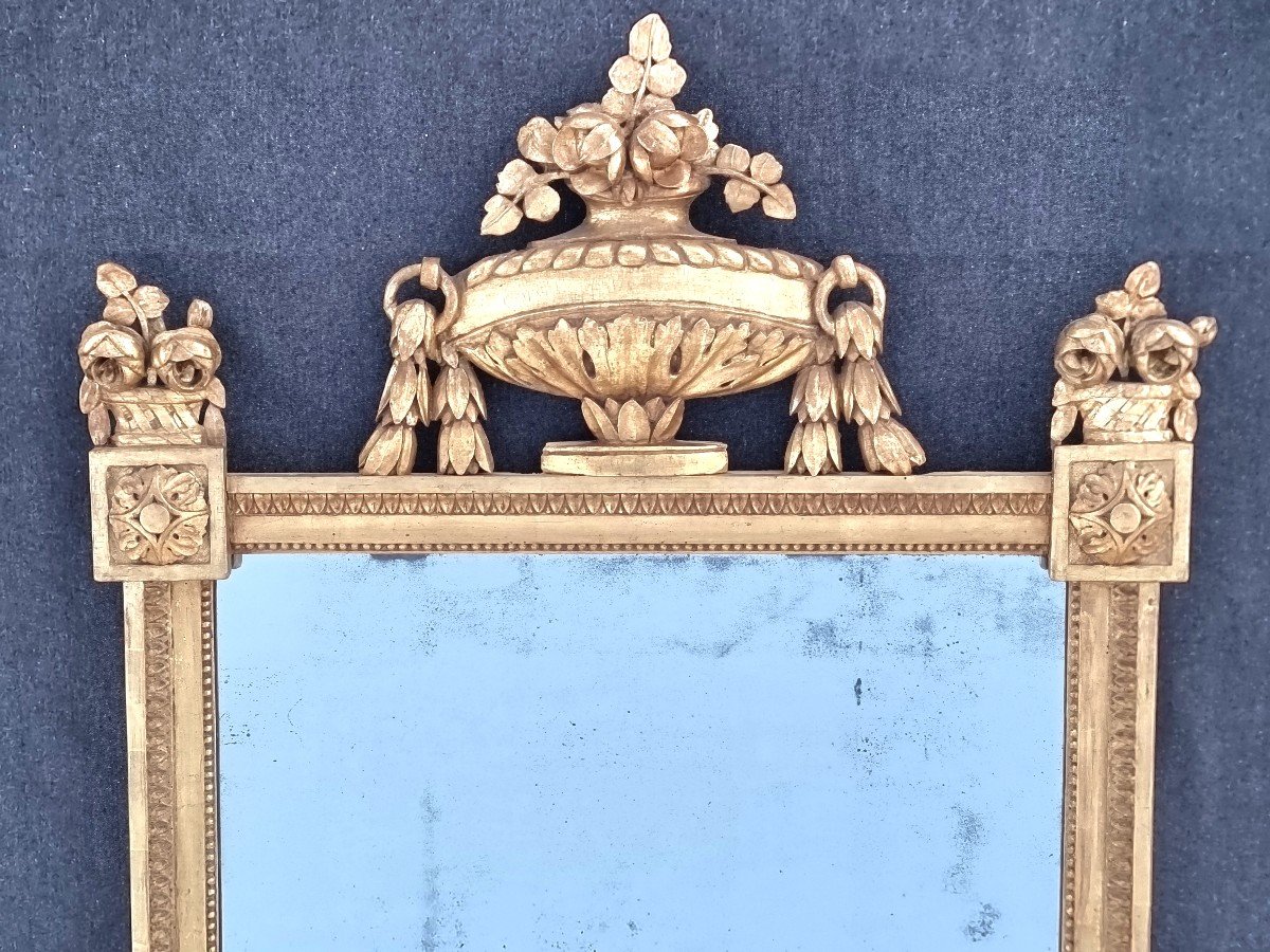 Miroir bois doré " LOUIS XVI " époque XVIIIème-photo-2