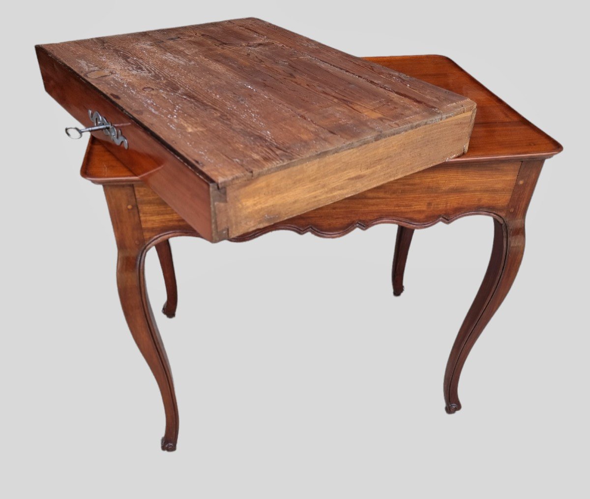 Table " CABARET " 18ème ( meuble de port de Bordeaux en acajou de Cuba )-photo-7