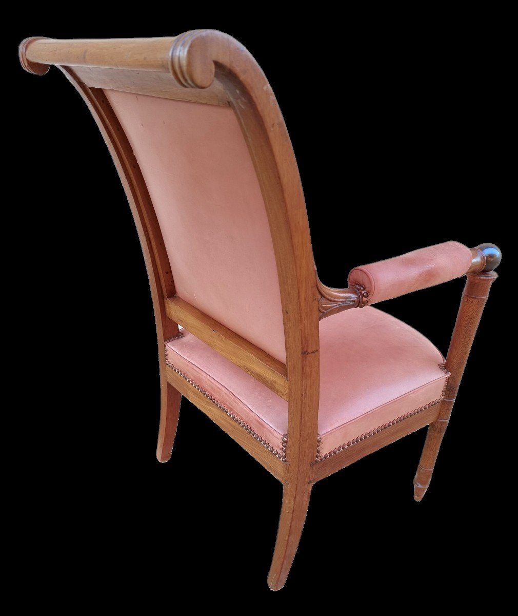 Fauteuil d'époque " CONSULAT " en acajou estampillé " JACOB . D  ( 1803-1813  ) J.D. )-photo-3