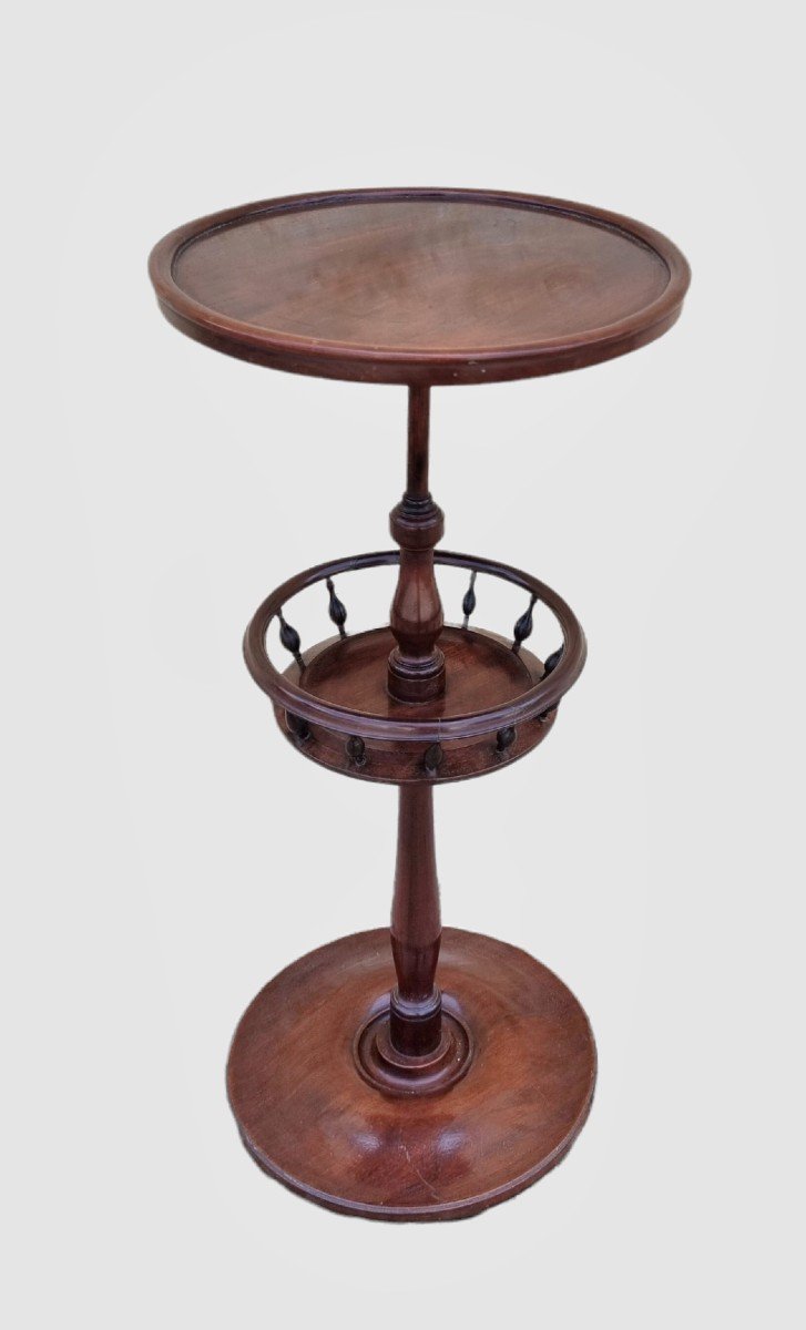 Pedestal Table 19th Solid Mahogany-photo-1