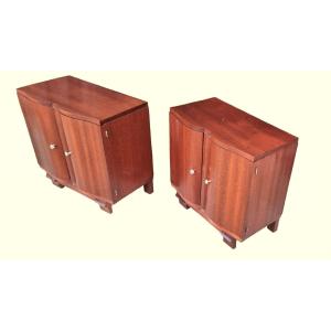Old Bedside Tables Early 20th Solid Mahogany