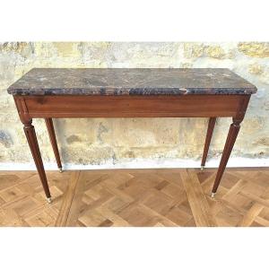 Louis XVI-era Wall-mounted Console Table In Walnut