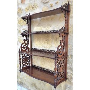 Small Wall Shelf, Solid Mahogany, 19th Century