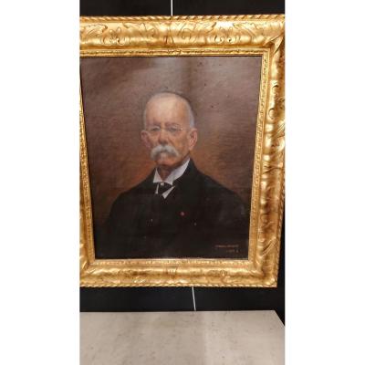 "gabriel Bessy 1913" Oil On Canvas "wearing Man"
