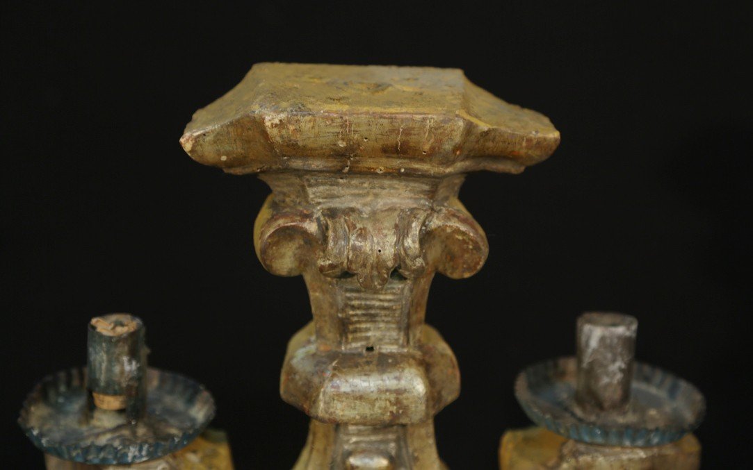 ANCIEN CANDÉLABRE BOUGEOIR en bois fait main EUR 126,76 - PicClick FR