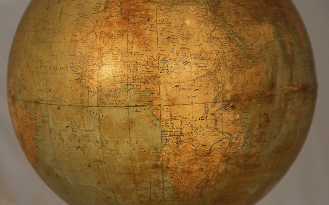 Proantic: Globe Terrestre Français 1ère Moitié du 18ème Siècle