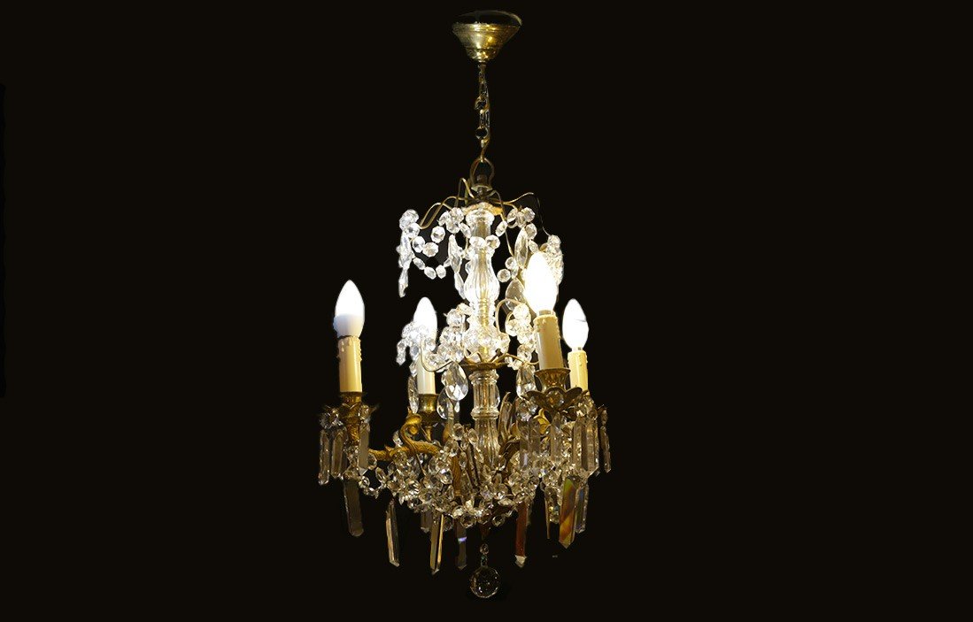 Proantic: Lustre à Pampilles, Napoléon III, (77 X 44 Cm)