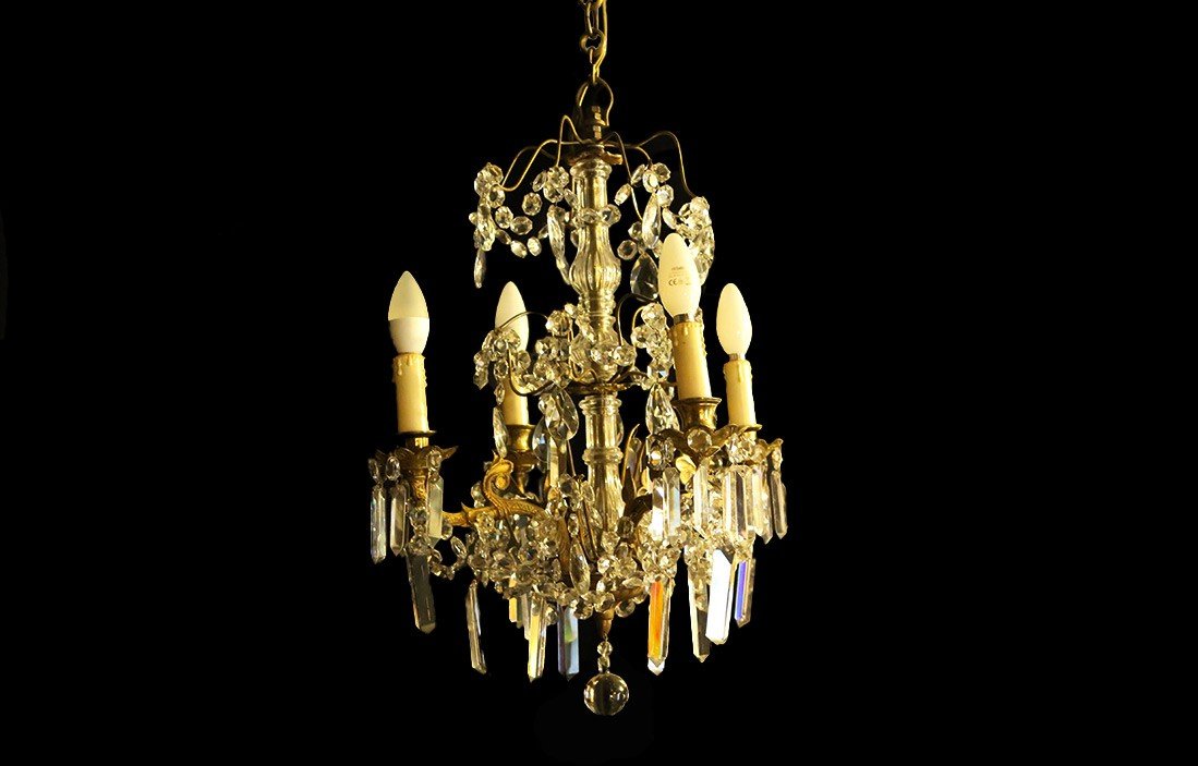 Proantic: Lustre à Pampilles, Napoléon III, (77 X 44 Cm)