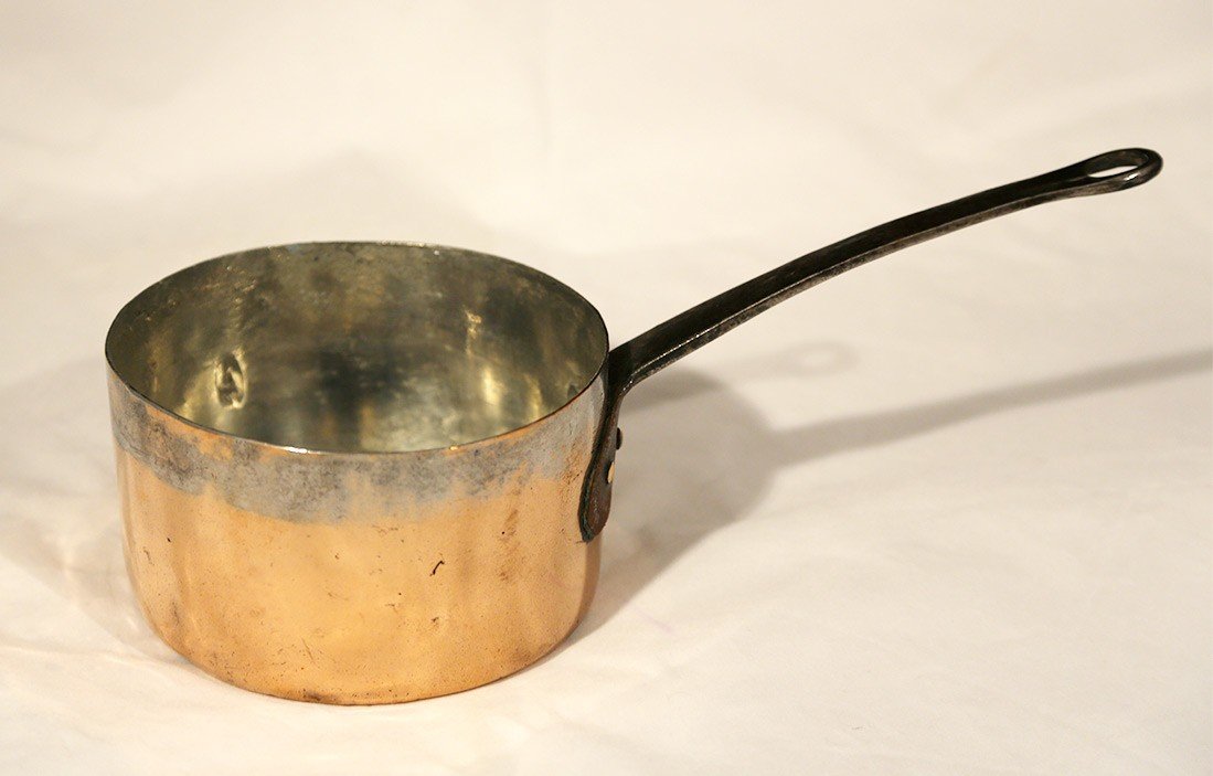 Vend lot casserole cuivre et fonte chomette favor villedieu france - Arts de la table