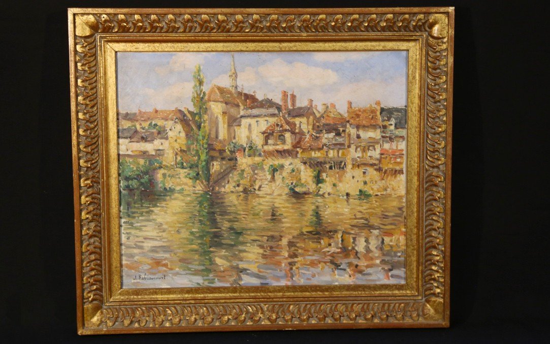 Oil On Canvas Signed J. Ribeaucourt, XIX-xxth-photo-4