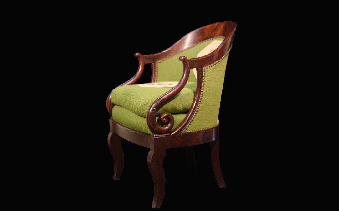 1st Empire Office Armchair, Mahogany