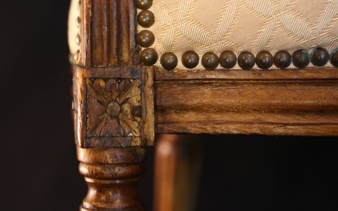Fauteuil Médaillon Louis XVI Estampillé A. Gaillard, XVIIIème Siècle-photo-3