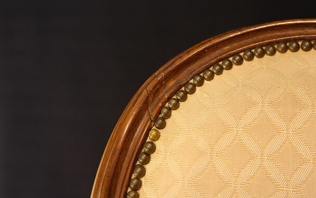 Fauteuil Médaillon Louis XVI Estampillé A. Gaillard, XVIIIème Siècle-photo-4