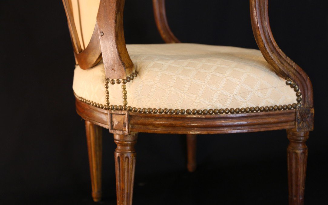 Fauteuil Médaillon Louis XVI Estampillé A. Gaillard, XVIIIème Siècle-photo-4