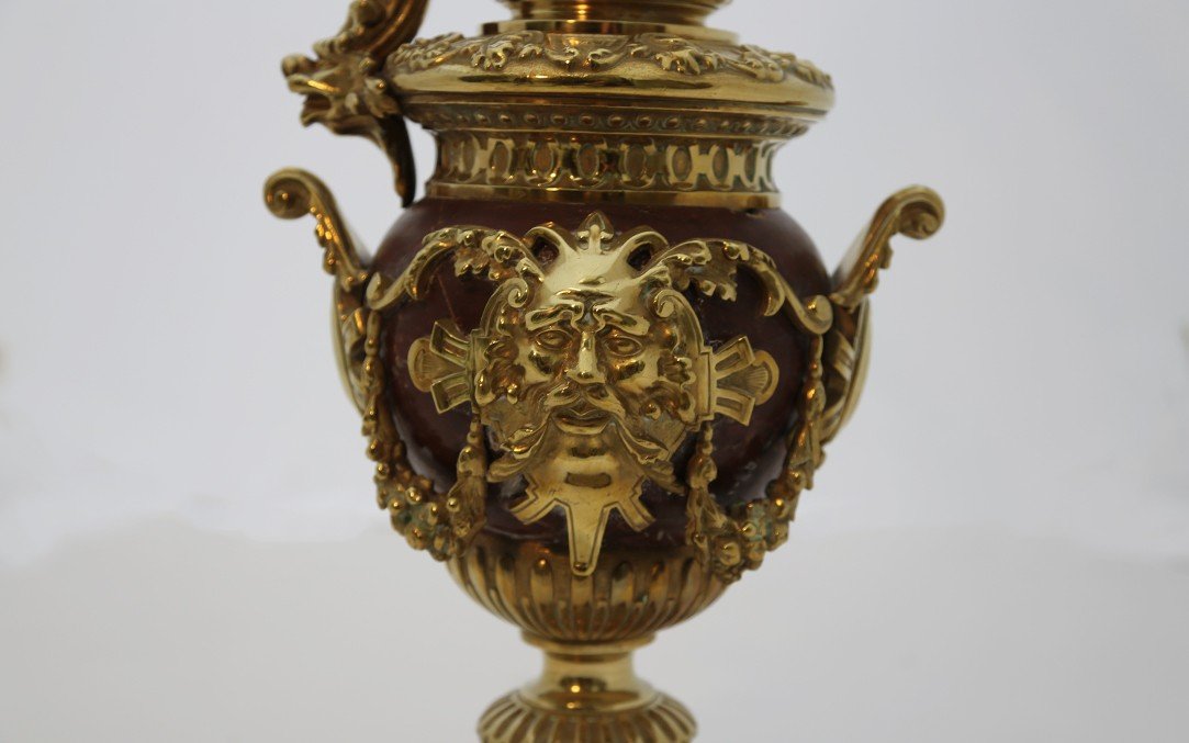 Aiguière En Bronze Doré Et Marbre, Napoléon III-photo-2