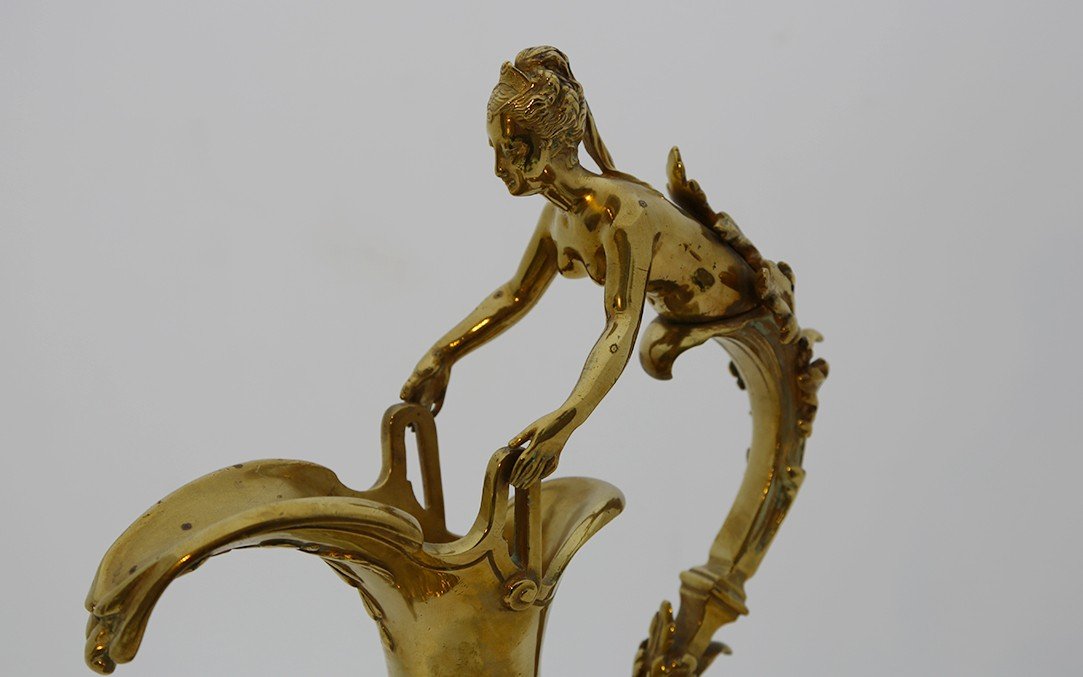 Aiguière En Bronze Doré Et Marbre, Napoléon III-photo-8