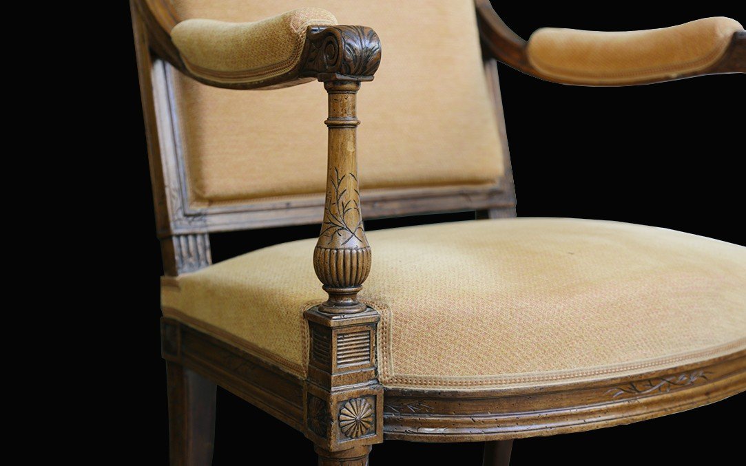 Louis XVI Armchair, Queen Backrest, XVIIIth-photo-2