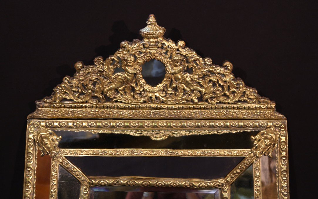 Large 19th Century Louis XIV Style Pareclose Mirror (109 X 70 Cm)-photo-1