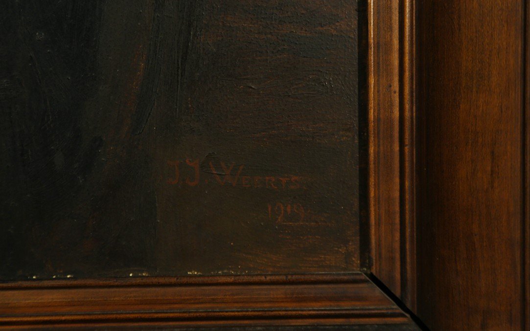 Portrait d'Homme, Hst, XIXème Signée J. Weerts-photo-4