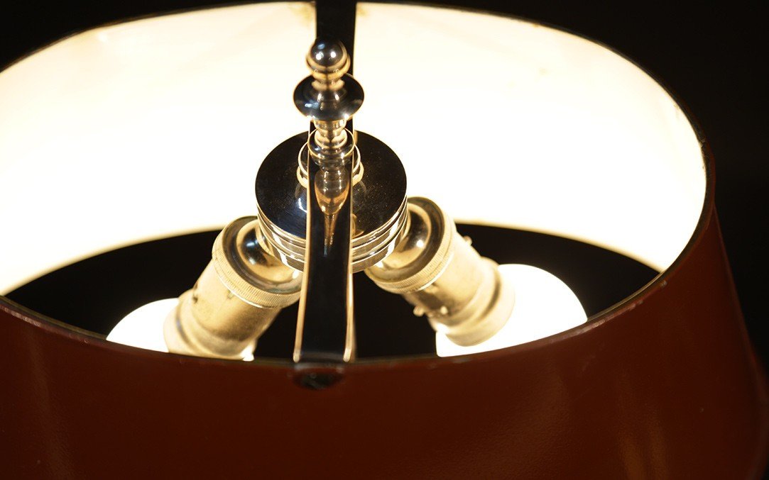Paire De Lampes Bouillotte, Bronze Argenté, XIXème, électrifiées -photo-1