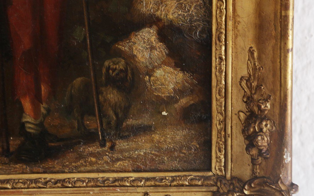 Oil On Canvas, Dutch School, 18th Century, Old Man-photo-1