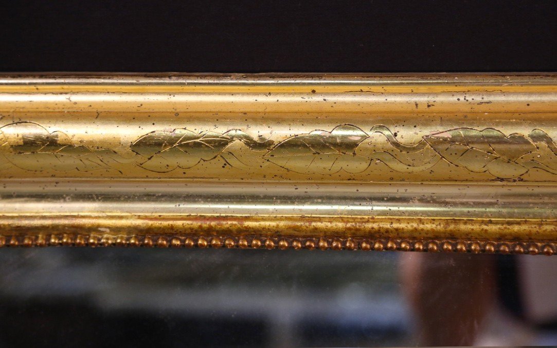 Miroir Louis Philippe En Bois Doré (83 X 138 Cm)-photo-3