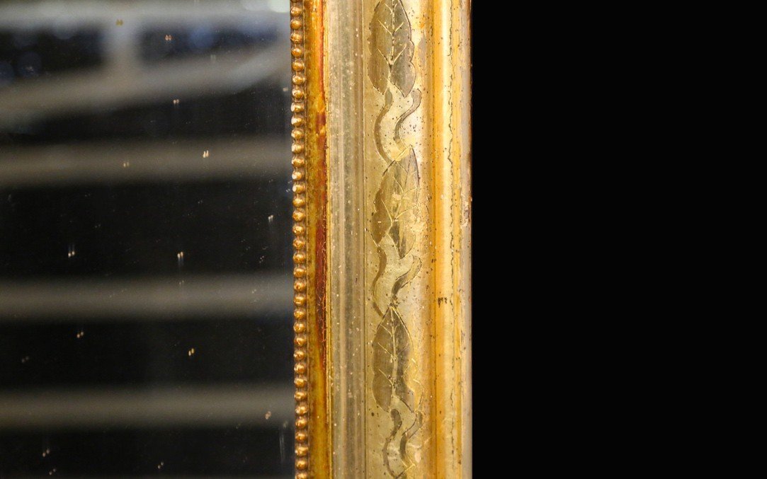 Miroir Louis Philippe En Bois Doré (83 X 138 Cm)-photo-1