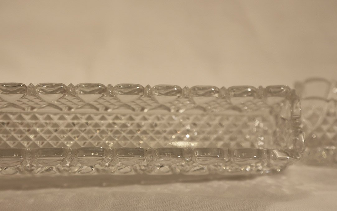 Chemin De Table Cristal De Val Saint Lambert, Modèle "bambou"-photo-7