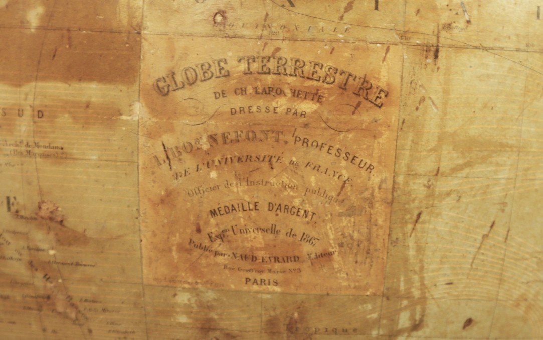 Globe Terrestre, Bonnefond, XIXème, Diamètre 50 Cm-photo-1
