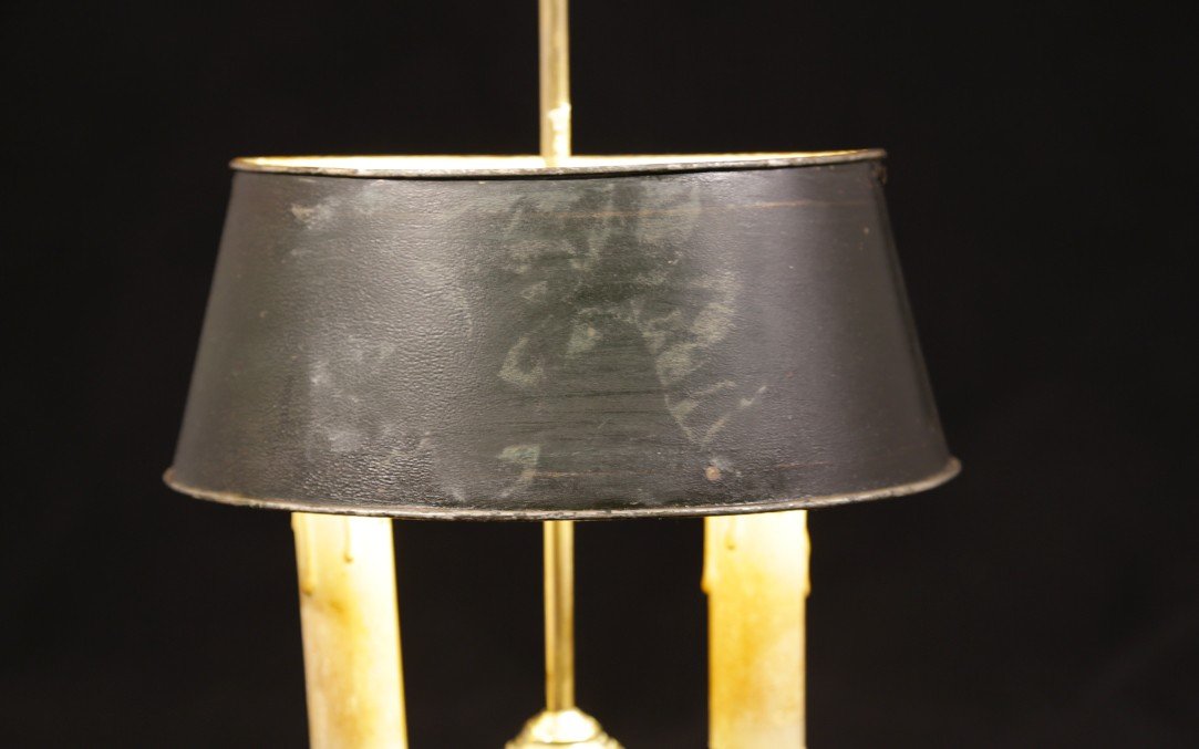 Lampe Bouillotte, 2 Feux, XIXème, Bronze Argenté -photo-3