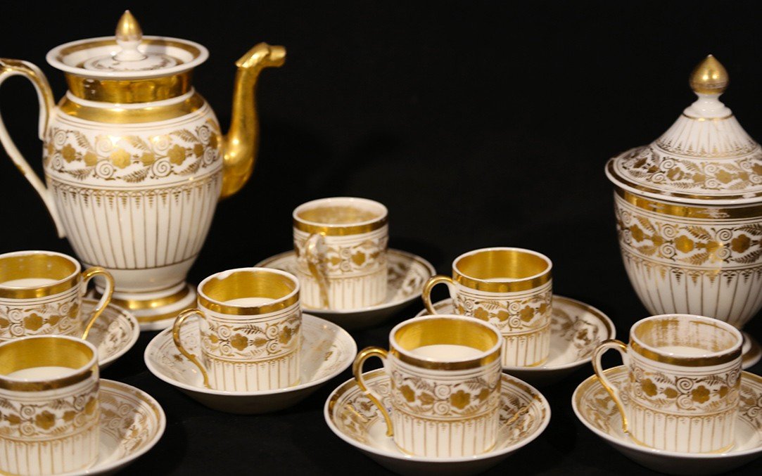 Old Paris Tea Service, 7 Cups-photo-4