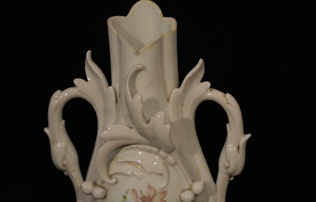 Vase, White Porcelain, 19th Century, 28 Cm -photo-2