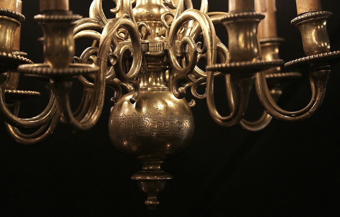 Lustre Bronze Type Hollandais, Fin XVII-début XVIIIème-photo-3