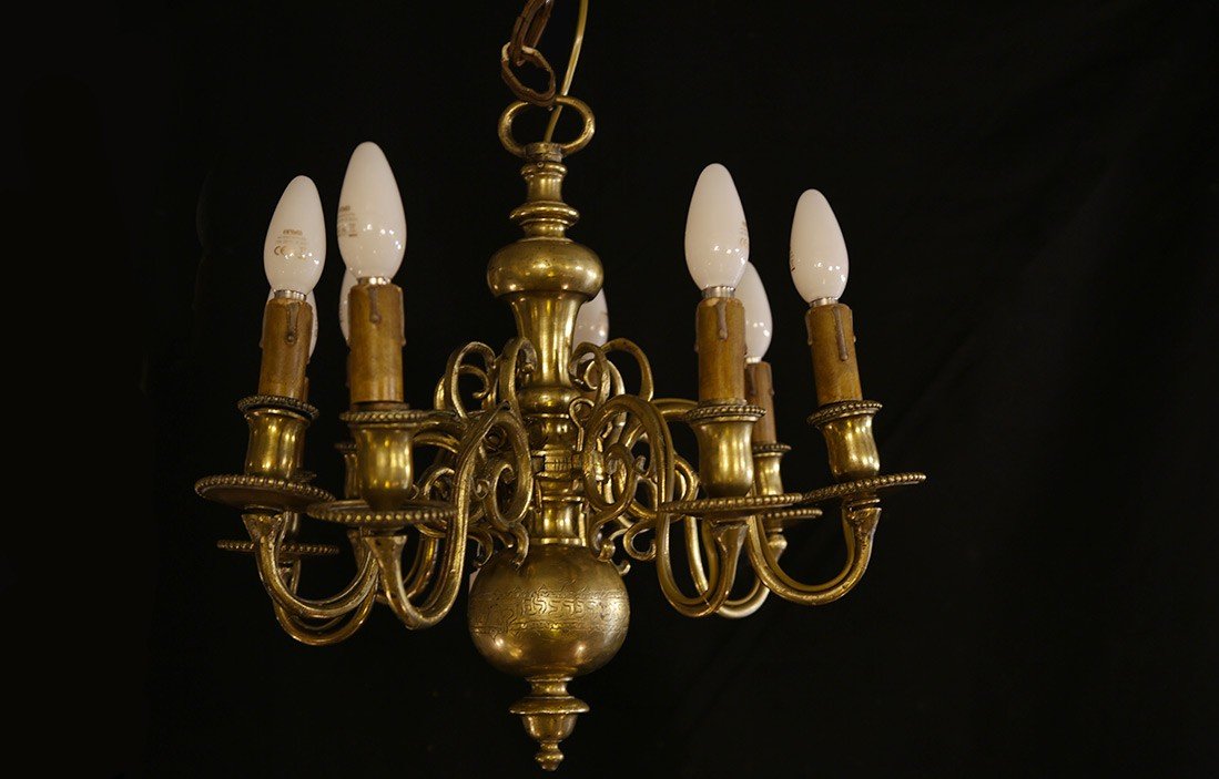 Lustre Bronze Type Hollandais, Fin XVII-début XVIIIème