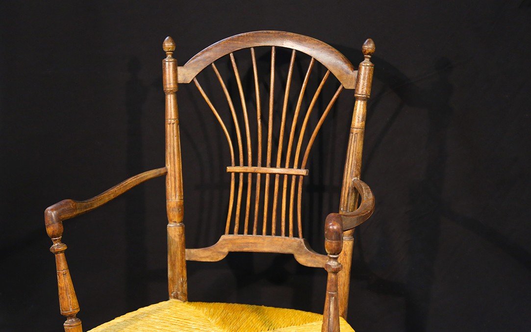 Straw Armchair, 18th Century, Louis XVI-photo-3