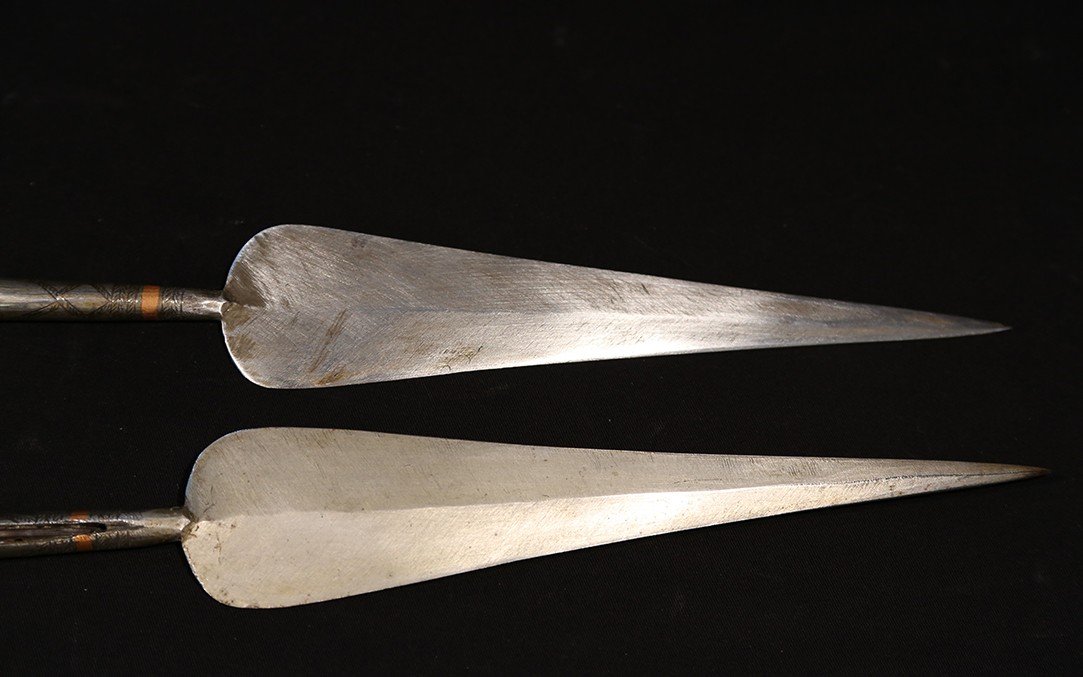 Lances Bois, Acier, XIXème Siècle 