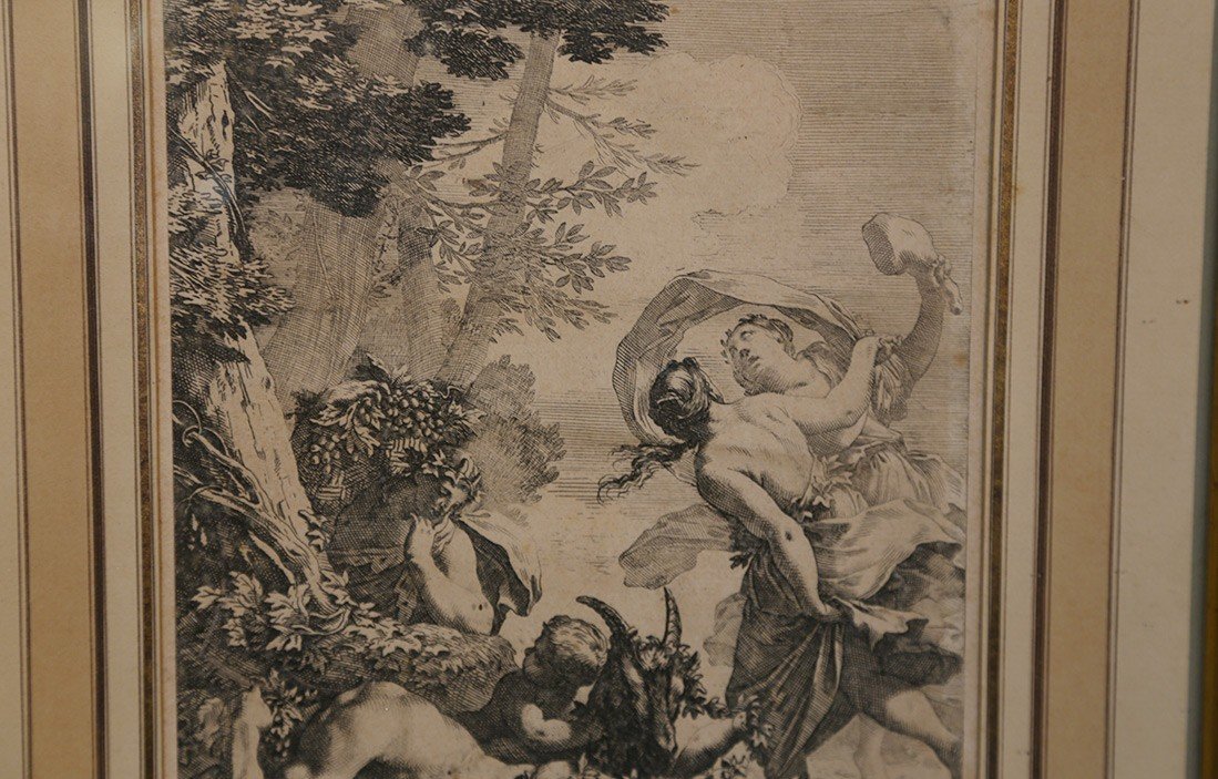Gravure De Michel Dorigny, Bacchanale, XVIIeme Siècle -photo-4