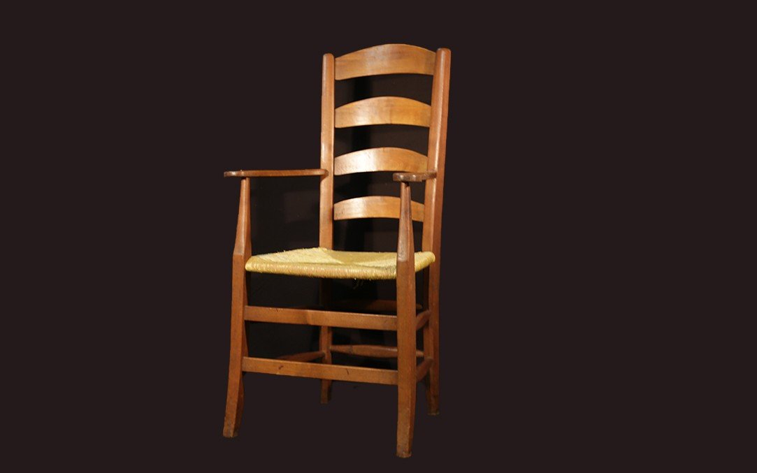 19th Century Straw Armchair