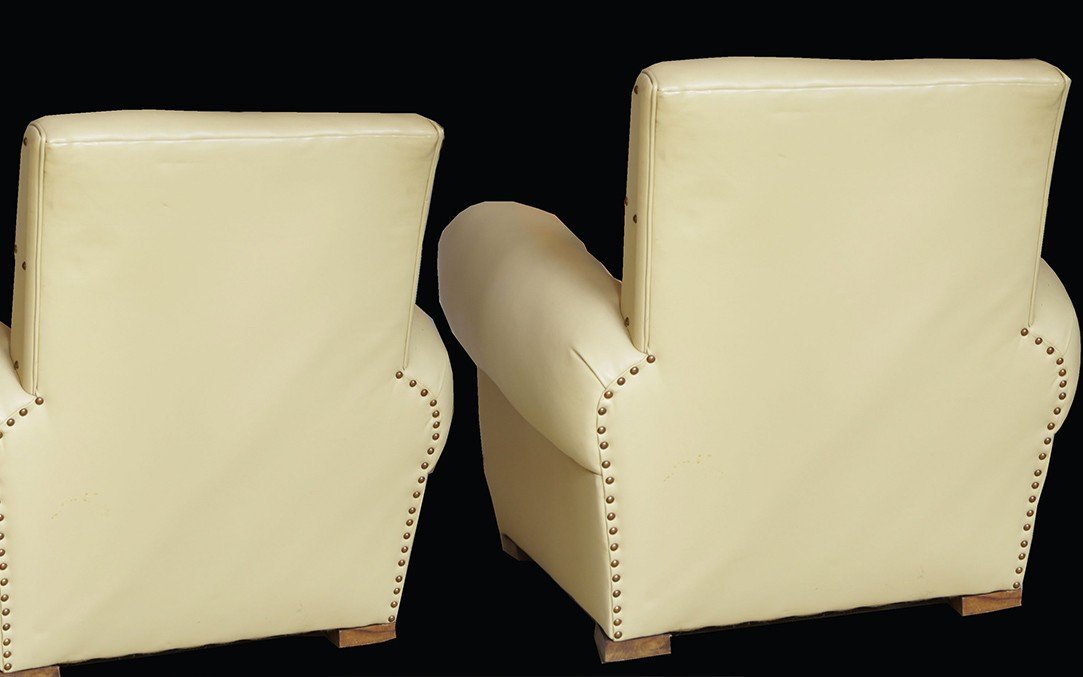 Pair Of Clubs, Full Grain Leather, 1930s-photo-3