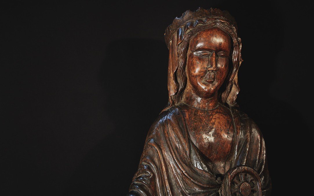 Statue De Sainte Catherine,art Roman, XV-xvieme -photo-4