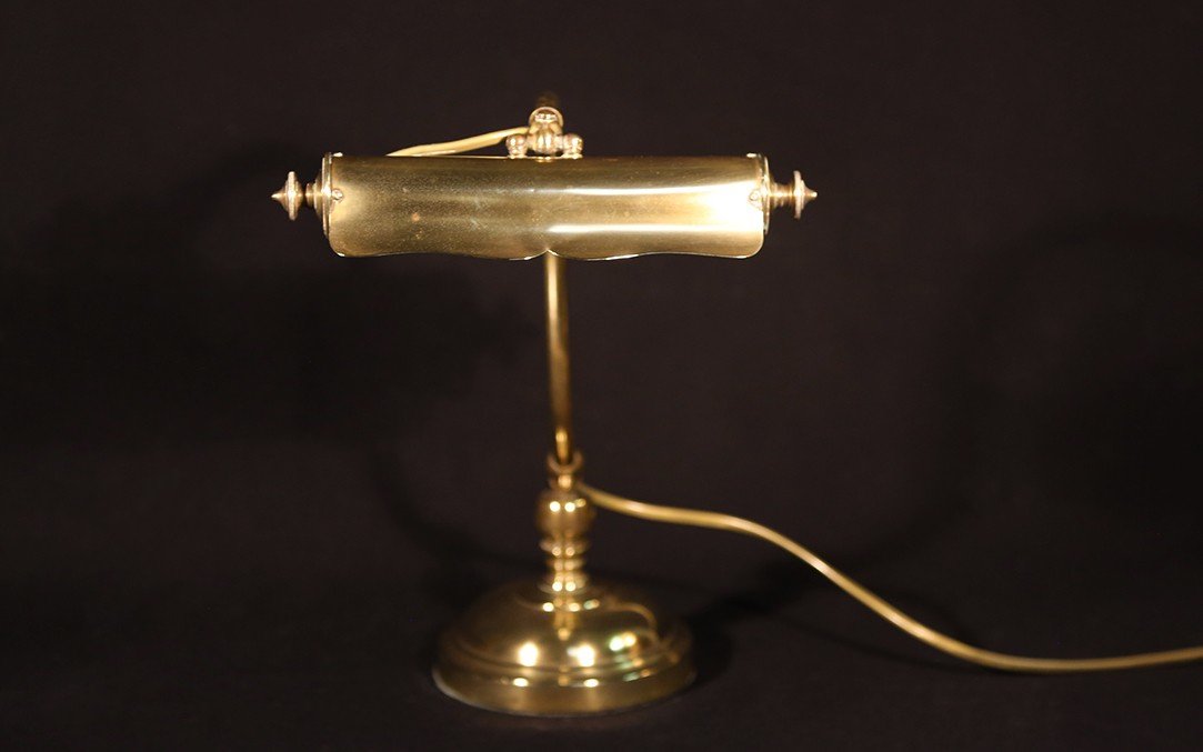 Notary Lamp, 1930s-1940s, Brass-photo-3