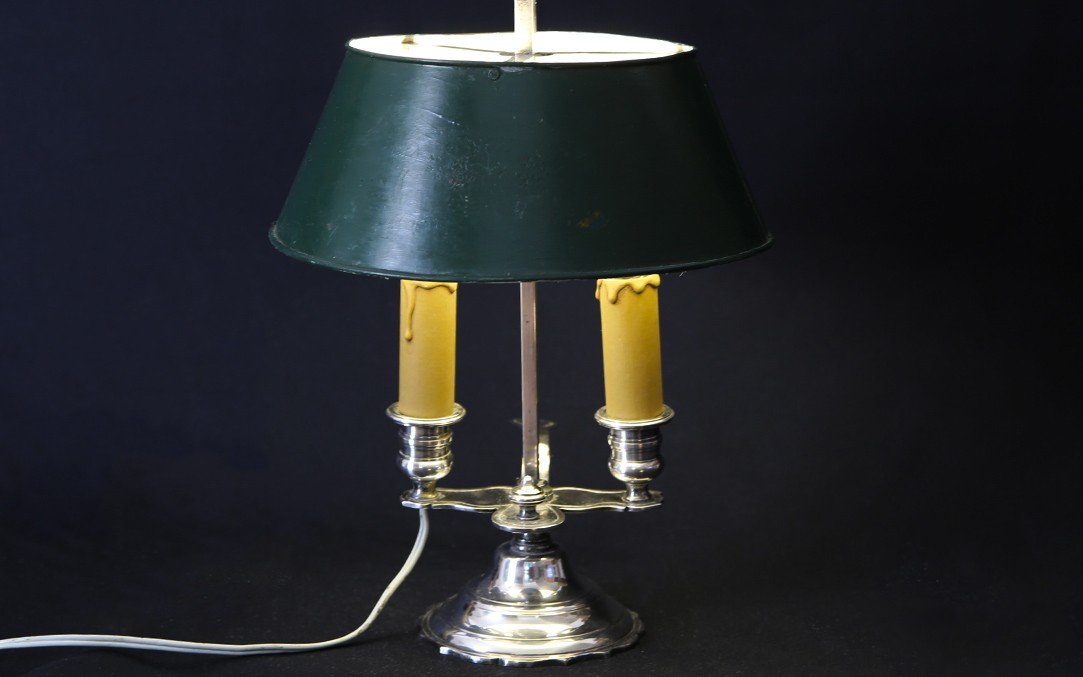 Hot Water Bottle Lamp, Bronze Silver, 19th Century -photo-3