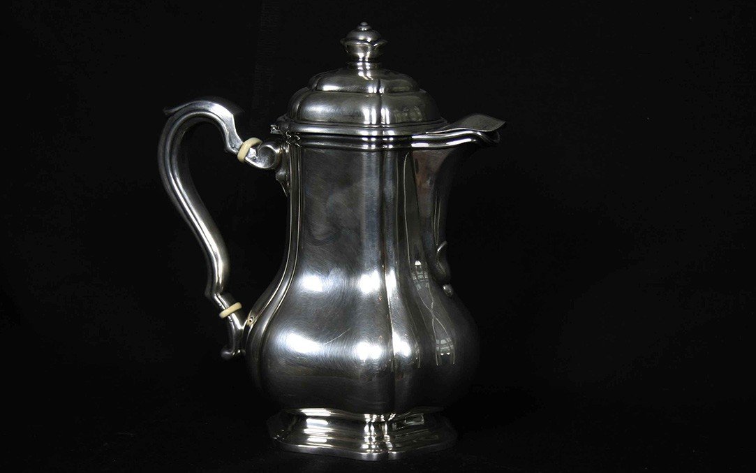 Sterling Silver Coffee And Tea Set, Minerva Hallmark, 1756 Grams-photo-7