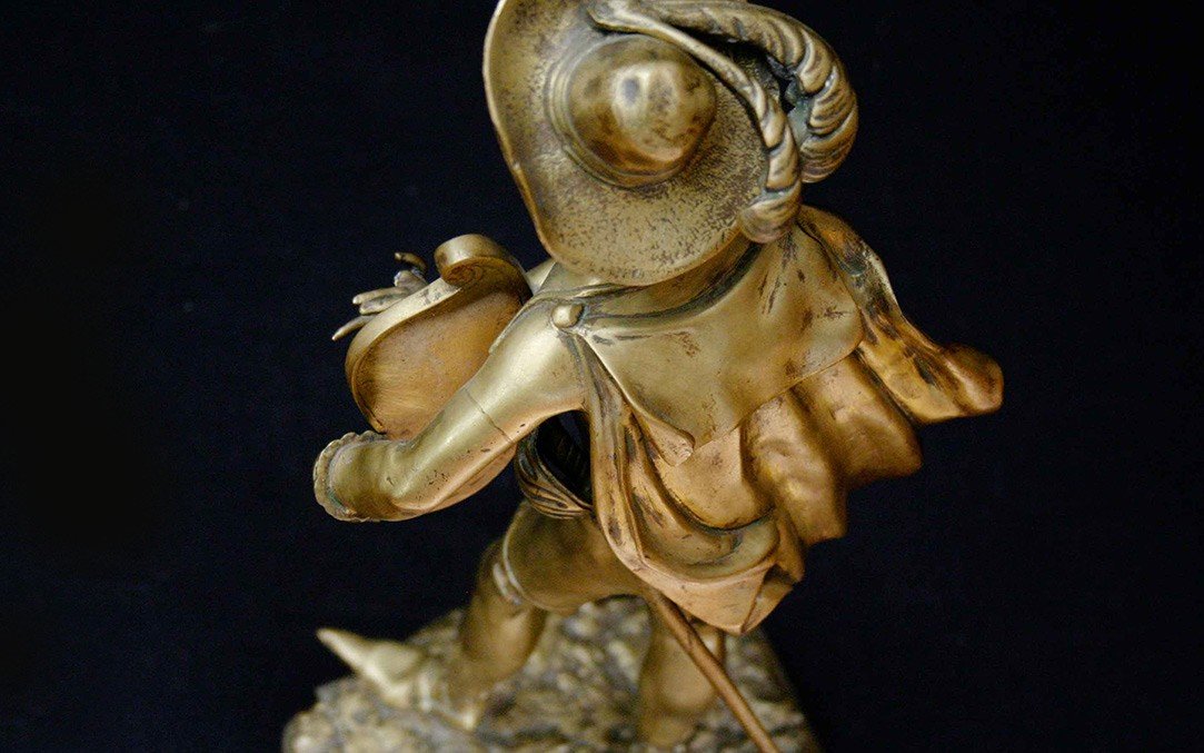 Bronze With Golden Patina "irony" By Brisson (height 26 Cm)-photo-3