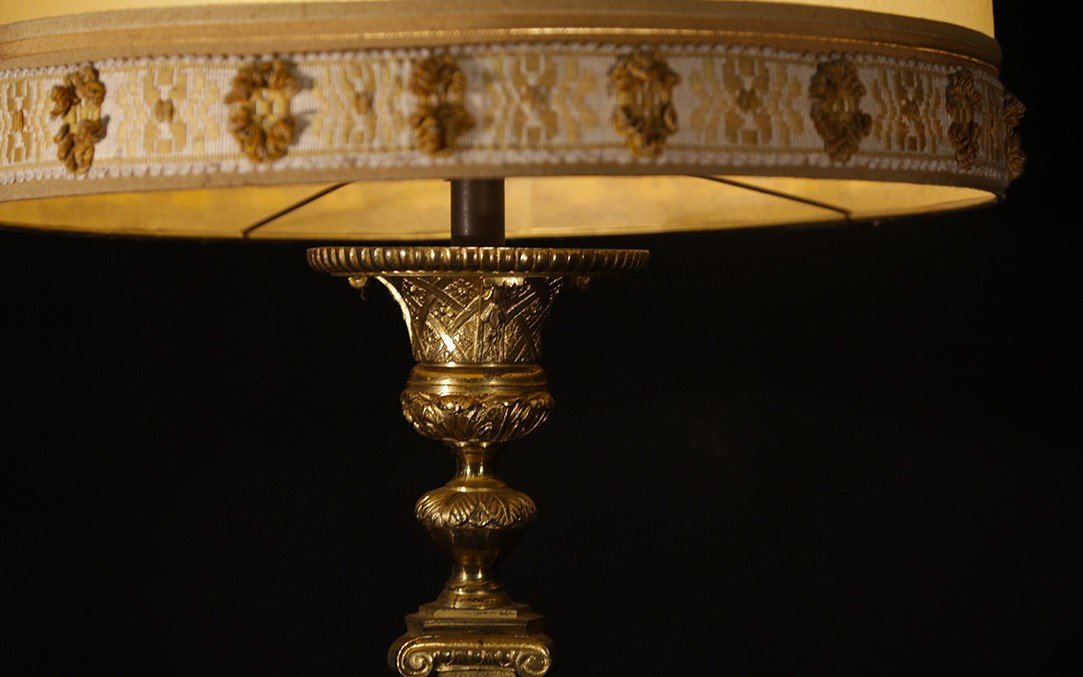 Church Candlestick, Gilt Bronze, 19th Century -photo-4